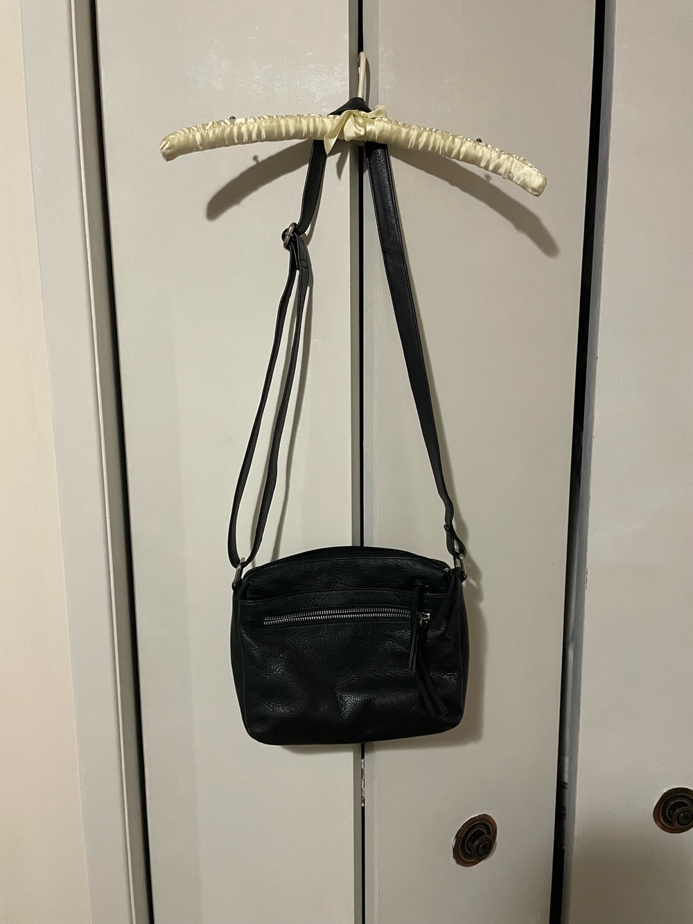 Great American Leather Works Black Pebbled Leather Shoulder Bag